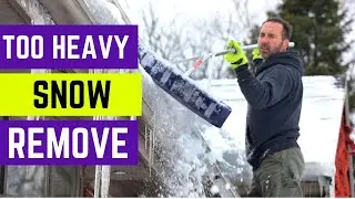Roof Raking HEAVY Snow with latest roof rake || Snow Joe Roof Rake Review 2023