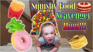 Ball Pit Stair Slide Squishy Toys Scavenger Hunt into Huge Box Fort!!!