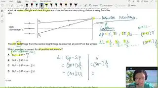 MJ17 P13 Q28  nth Dark Fringe | May/June 2017 | CAIE A Level 9702 Physics