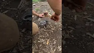 Obsidian and steel survival skill #bushcraft #flintandsteel #outdoors