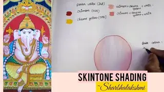 Tanjore Painting-Skin tone- Shading-Sharbhalakshmi