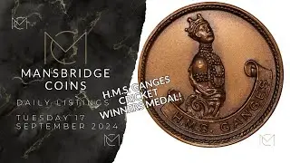 H.M.S. Ganges Cricket Winners Medal! - Daily Listings - Tuesday 17 September - Mansbridge Coins
