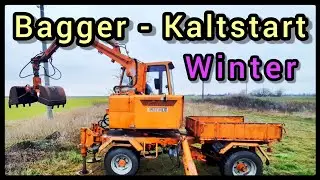 Bagger- Kaltstart im Winter