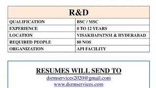 URGENT REQUIREMENT FOR FRESHERS AND EXPERIENCED CANDIDATES IN TOP MNC PHARMA COMPANIES