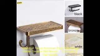 1005005961101062 Antique Vintage Bronze Carving Bathroom With Phone Shelf Towel Roll Ti