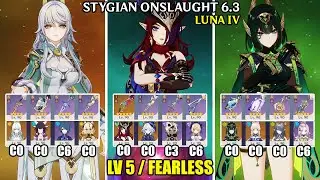 Stygian Onslaught 6.3 - Lv 5 Fearless | C0 Zibai C0 Chasca C0 Nefer | Genshin Impact 【原神】