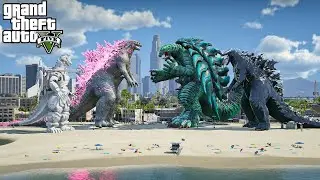 Mechagodzilla II, Godzilla vs Venom Godzilla, Gamera - Epic Battle ( GTA V Mods )