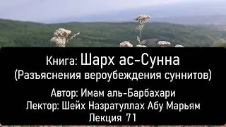 № 71 Книга: Шарх ас-Сунна (Разъяснения вероубеждения суннитов). Автор: Имам аль-Барбахари