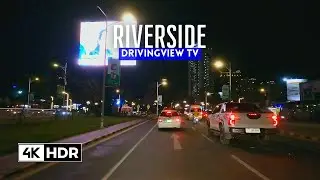 Night Driving Riverside 4K HDR | Phnom Penh Cambodia