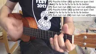 Psycho Killer - Talking Heads - Ukulele cover Play Along