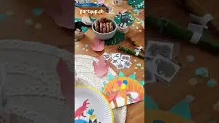 Dino Party Deko Idee f&uuml;r den Geburtstag - jetzt bestellen partyup.ch #dinoparty #kindergeburtstag
