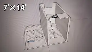 Stair plan 3D 7'&times;14' + 6'&times;12' + 6'6