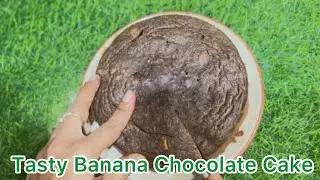 Banana Chocolate Cake Recipe Without Oven | #viral #cake #bananarecipe #viralvideo 
