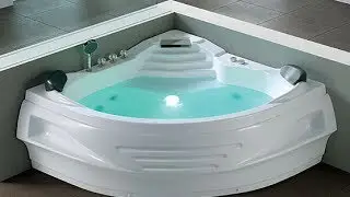 Whirlpool Badewanne Berlin Eckwanne mit 6 Massage D&uuml;sen LED Beleuchtung Spa g&uuml;nstig
