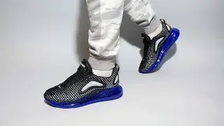 Nike Air Max 720 Black Racer Blue AO2924-013 on feet