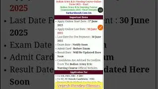 Indian Army B.Sc Nursing Course Online#nursing#army