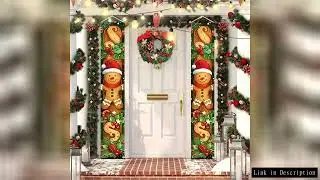 Festive Gingerbread Man Banners Christmas Party Decor Xmas Couplets Porch Sign Indoor Outdoor Wall H