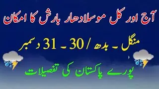 Powerful Rain & Snow System Enters Pakistan | 48 Hours Weather Alert | City Wise Forecast