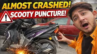 Scooty Puncture 😱 Almost Crashed on Road! | Tvs Ntorq New Tyre Vlog | Apka Arjun
