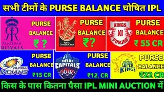 IPL 2021 - All Team Official Reveale Purse Balance IPL 2021 Auction