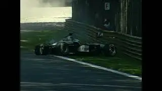 Monza 2001 F1 Qualifying: H&auml;kkinen crashes (Natural audio) [AI-enhanced]