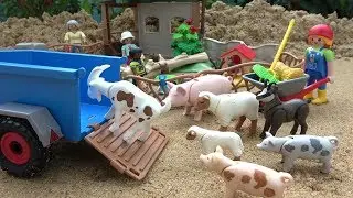 Przewoźnik zwierząt Truck - Zabawki Playmobil Dla Dzieci ZOO-zwierząt.