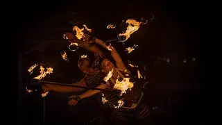 Flame Rain Theatre / Partner Double Dragon Staff / Fire Show