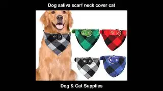 Dog saliva scarf neck cover cat plaid triangle scarf accessories Classic Red | Dog & Cat Supplies
