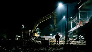 Construction Site at Night | Distant Machinery & Urban Soundscape for Focus