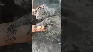 Dusty Soft Pure Charcoal Crumbling on paste With Water Dripping #asmr #satisfying #insane #relax