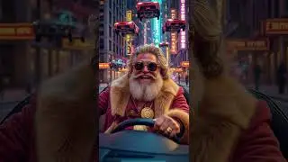 Cool Santa in Cyber City &mdash; from HitClub​#coolsanta #cyberpunk #christmas2025 #modernholiday #hitclub