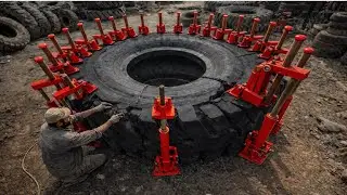 Hard working Craftsman Repairing Heavy Machinery Giants Tyre in Vulcanise work shop ||Amazing skills