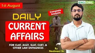 Daily Current Affairs | 3rd August 2024 | Updates & Questions | Current Affairs for CLAT CUET DU LLB