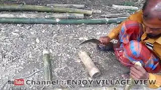 How Bamboo Ladder Made - Bamboo Crafts Unique Traditional Primitive Techniques making Bamboo Ladder