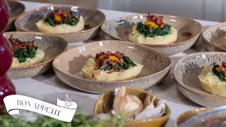 Pureetorentje met spinazie, spek en ei | Bon App&eacute;tit