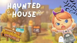 SPOOKY HALLOWEEN TOWN ACNH SPEED BUILD | HAUNTED HOUSE FAKE BUILDING | ANIMAL CROSSING NEW HORIZONS