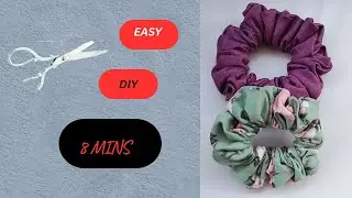 How to cut and sew a scrunchie./ How to cut and stitch scrunchies 