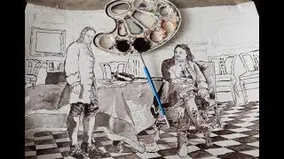 Russian Painting lesson Peter I and Tsarevich Alexei