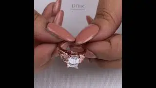 Moissanite Diamond Art Deco Engagement Rings in Rose Gold | Dfine Jewelry Store