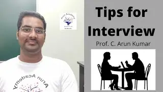 Tips for Interview | Tamil | Prof. C. Arun Kumar