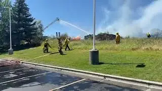 Structures threatened at debris fire in Idaho Falls