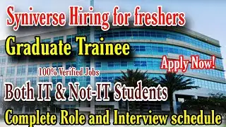 🚀 Syniverse Hiring | Freshers as Graduate Trainee | Apply Now! 🔥 | Both IT & Non-IT | Jobs Hub