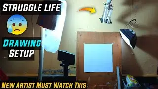 Ek Artist Ke Struggle Life ka Drawing Setup Tour😔 | New Artist Drawing Setup Tour 