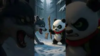 Baby Panda vs Wolf 🐼⚔️ Who Will Win? | Epic Forest Rescue #shorts