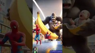 Evolution of King Kong: King Kong in the supermarket with Banana adventure 🤣 #kingkong   #tableau