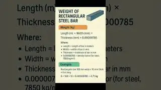 How to #Calculate #Weight of Rectangular #Steel #Bar | Civil Engineering Basic Knowledge | #Shorts