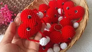 Woww..❤️super easy VALENTINE 💘 crochet HEART ❤️ KEY CHAIN❤️&zwj;🔥tutorial ❤️&zwj;🔥full-HD#viraltrend 
