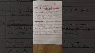 B.ED.NOTES.STAGES OF GROWTH AND DEVELOPMENT.1st. SEMESTER. PSYCHOLOGY. B.Ed