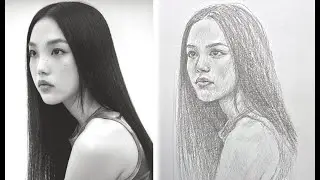 Draw a Realistic Face / Portrait of a Woman at Three Quarter Angle! Beginner Friendly Tutorial
