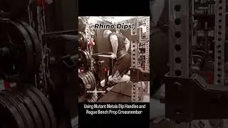 DIPS ON ROGUE RHINO USING MUTANT METAL HANDLES AND BENCH PROP CROSSMEMBER! #homegym